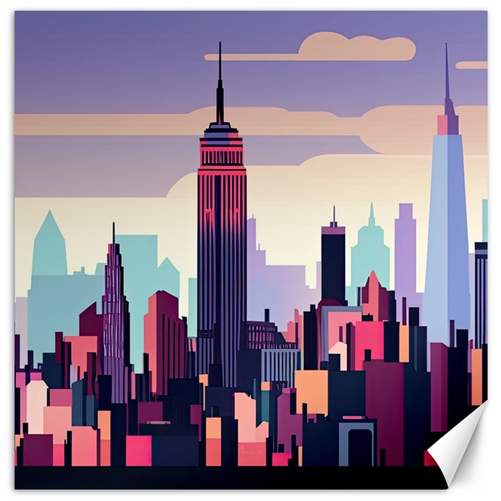 New York Skyline Cityscape Nyc New York City Landmark Canvas 12  x 12 