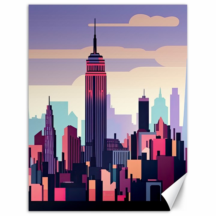 New York Skyline Cityscape Nyc New York City Landmark Canvas 18  x 24 