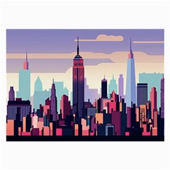 New York Skyline Cityscape Nyc New York City Landmark Large Glasses Cloth (2 Sides) by Jancukart