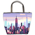 New York Skyline Cityscape Nyc New York City Landmark Bucket Bag Back