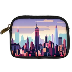 New York Skyline Cityscape Nyc New York City Landmark Digital Camera Leather Case