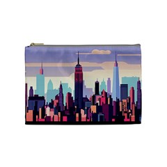 New York Skyline Cityscape Nyc New York City Landmark Cosmetic Bag (medium) by Jancukart