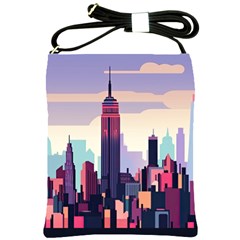 New York Skyline Cityscape Nyc New York City Landmark Shoulder Sling Bag by Jancukart