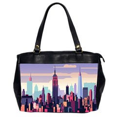 New York Skyline Cityscape Nyc New York City Landmark Oversize Office Handbag (2 Sides) by Jancukart