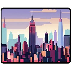 New York Skyline Cityscape Nyc New York City Landmark Fleece Blanket (medium)