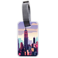 New York Skyline Cityscape Nyc New York City Landmark Luggage Tag (two Sides) by Jancukart