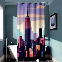 New York Skyline Cityscape Nyc New York City Landmark Shower Curtain 36  X 72  (stall)  by Jancukart