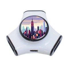 New York Skyline Cityscape Nyc New York City Landmark 3-port Usb Hub