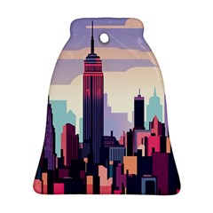 New York Skyline Cityscape Nyc New York City Landmark Ornament (bell) by Jancukart