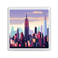 New York Skyline Cityscape Nyc New York City Landmark Memory Card Reader (square) by Jancukart