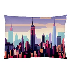 New York Skyline Cityscape Nyc New York City Landmark Pillow Case (two Sides)