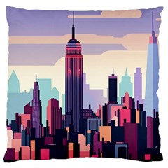 New York Skyline Cityscape Nyc New York City Landmark Large Cushion Case (one Side)