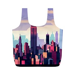 New York Skyline Cityscape Nyc New York City Landmark Full Print Recycle Bag (m)