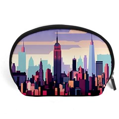 New York Skyline Cityscape Nyc New York City Landmark Accessory Pouch (large) by Jancukart