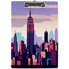 New York Skyline Cityscape Nyc New York City Landmark A4 Acrylic Clipboard by Jancukart