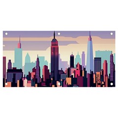 New York Skyline Cityscape Nyc New York City Landmark Banner And Sign 4  X 2  by Jancukart