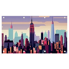 New York Skyline Cityscape Nyc New York City Landmark Banner And Sign 7  X 4  by Jancukart