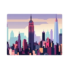 New York Skyline Cityscape Nyc New York City Landmark Premium Plush Fleece Blanket (mini) by Jancukart