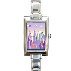 New York Skyline Cityscape Nyc New York City Rectangle Italian Charm Watch