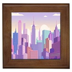 New York Skyline Cityscape Nyc New York City Framed Tile