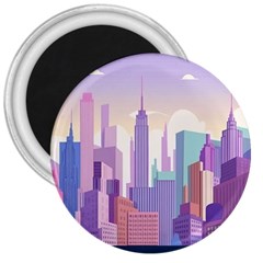 New York Skyline Cityscape Nyc New York City 3  Magnets