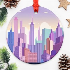 New York Skyline Cityscape Nyc New York City Ornament (Round)