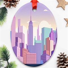 New York Skyline Cityscape Nyc New York City Ornament (Oval)