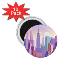 New York Skyline Cityscape Nyc New York City 1.75  Magnets (10 pack) 