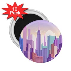 New York Skyline Cityscape Nyc New York City 2.25  Magnets (10 pack) 