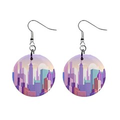 New York Skyline Cityscape Nyc New York City Mini Button Earrings