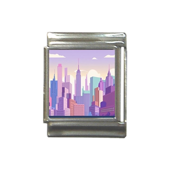 New York Skyline Cityscape Nyc New York City Italian Charm (13mm)