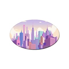 New York Skyline Cityscape Nyc New York City Sticker (Oval)