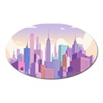 New York Skyline Cityscape Nyc New York City Oval Magnet Front