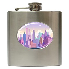 New York Skyline Cityscape Nyc New York City Hip Flask (6 Oz) by Jancukart