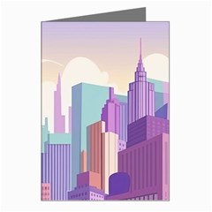 New York Skyline Cityscape Nyc New York City Greeting Cards (pkg Of 8)