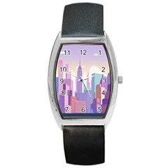 New York Skyline Cityscape Nyc New York City Barrel Style Metal Watch