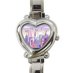 New York Skyline Cityscape Nyc New York City Heart Italian Charm Watch Front