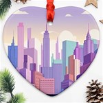 New York Skyline Cityscape Nyc New York City Heart Ornament (Two Sides) Front