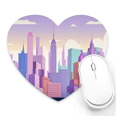 New York Skyline Cityscape Nyc New York City Heart Mousepad