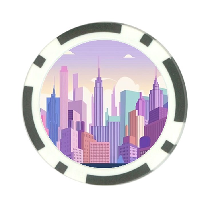 New York Skyline Cityscape Nyc New York City Poker Chip Card Guard