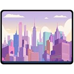 New York Skyline Cityscape Nyc New York City Fleece Blanket (Large) 80 x60  Blanket Front