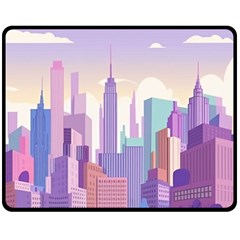 New York Skyline Cityscape Nyc New York City Fleece Blanket (medium) by Jancukart