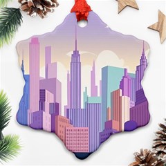 New York Skyline Cityscape Nyc New York City Ornament (snowflake)