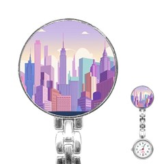 New York Skyline Cityscape Nyc New York City Stainless Steel Nurses Watch