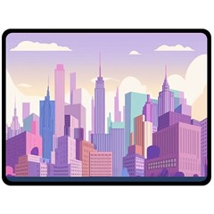 New York Skyline Cityscape Nyc New York City Two Sides Fleece Blanket (large)