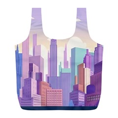 New York Skyline Cityscape Nyc New York City Full Print Recycle Bag (L)