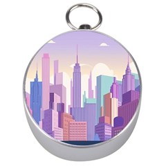 New York Skyline Cityscape Nyc New York City Silver Compasses by Jancukart