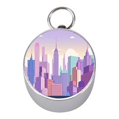 New York Skyline Cityscape Nyc New York City Mini Silver Compasses