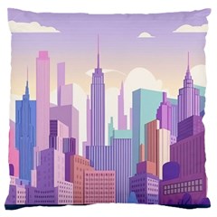 New York Skyline Cityscape Nyc New York City Large Premium Plush Fleece Cushion Case (Two Sides)