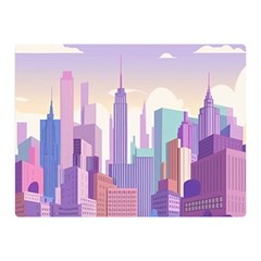 New York Skyline Cityscape Nyc New York City Two Sides Premium Plush Fleece Blanket (Mini)